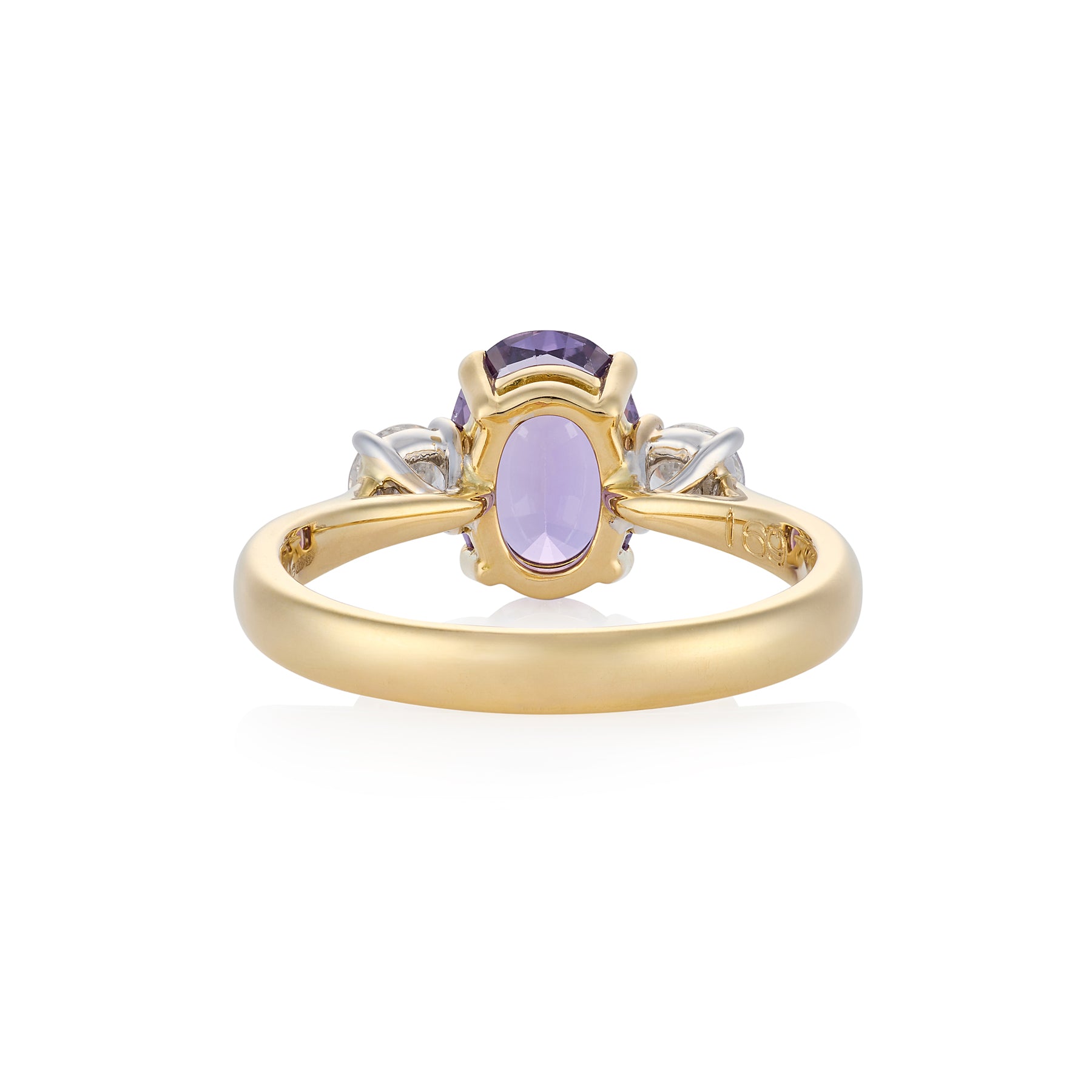 Purple Sapphire & Diamond Three Stone Ring - Wildsmith Jewellery