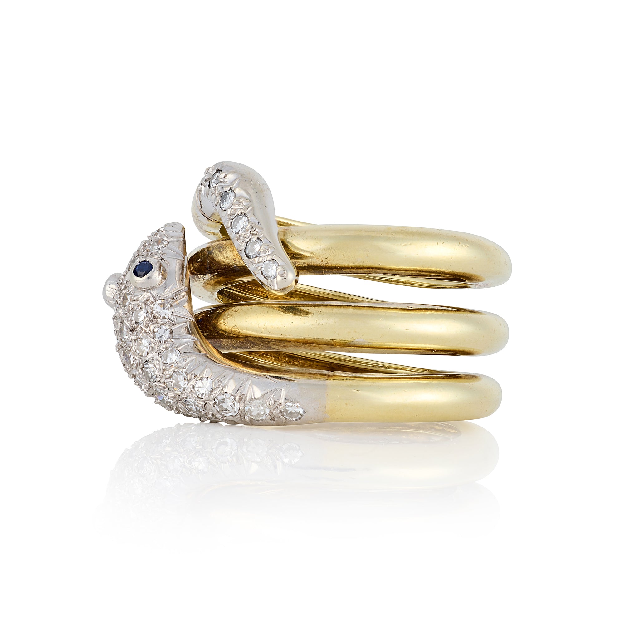Sapphire & Diamond Snake Ring