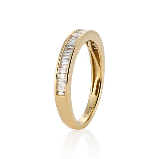 18ct Gold Baguette Cut Diamond 1/2 Eternity Ring - Wildsmith Jewellery