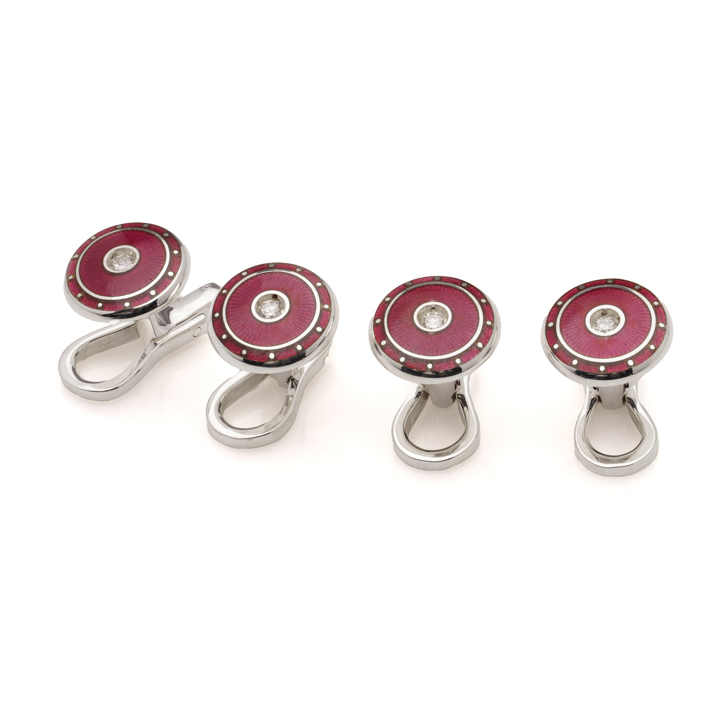 Diamond & Red Enamel Dress Set - Wildsmith Jewellery