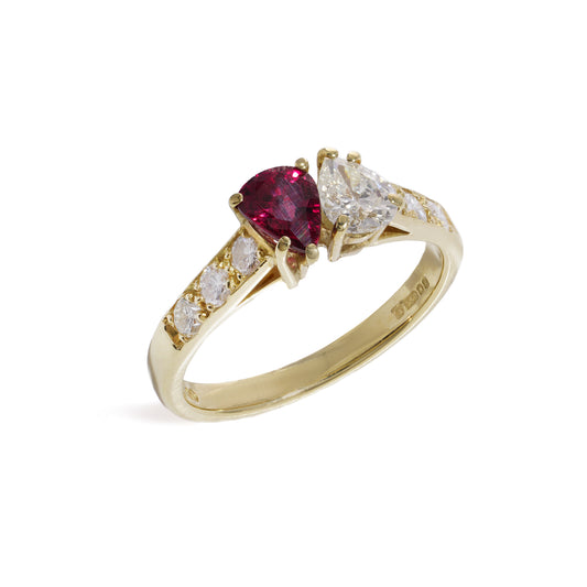 Ruby and Diamond 'Toi et Moi' Ring - Wildsmith Jewellery