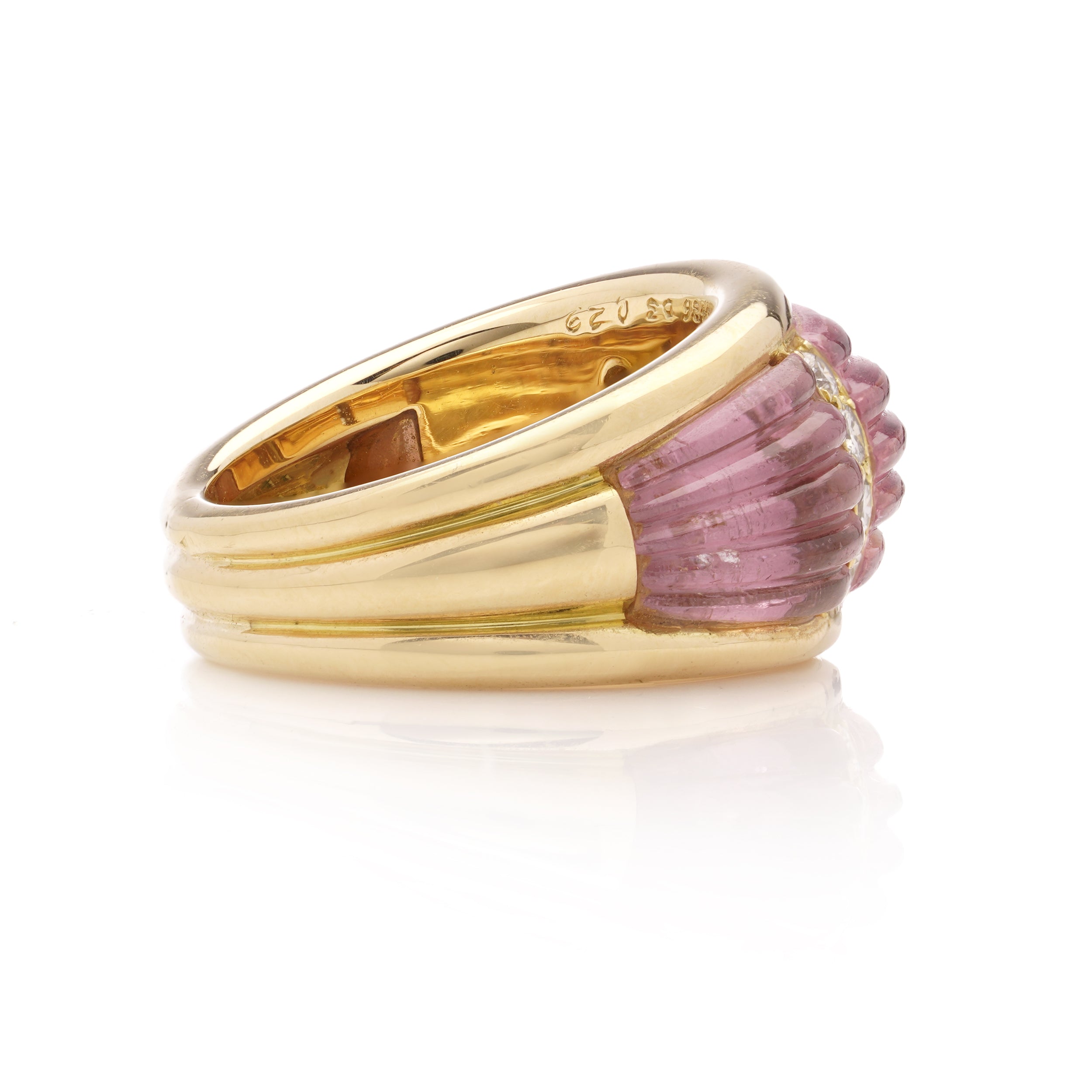 1970's Van Cleef & Arpels Rose Quartz & Diamond Ring - Wildsmith Jewellery