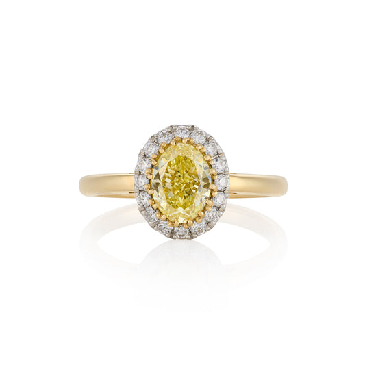 0.92cts Fancy Yellow Intense GIA Certified DIamond RIng - Wildsmith Jewellery