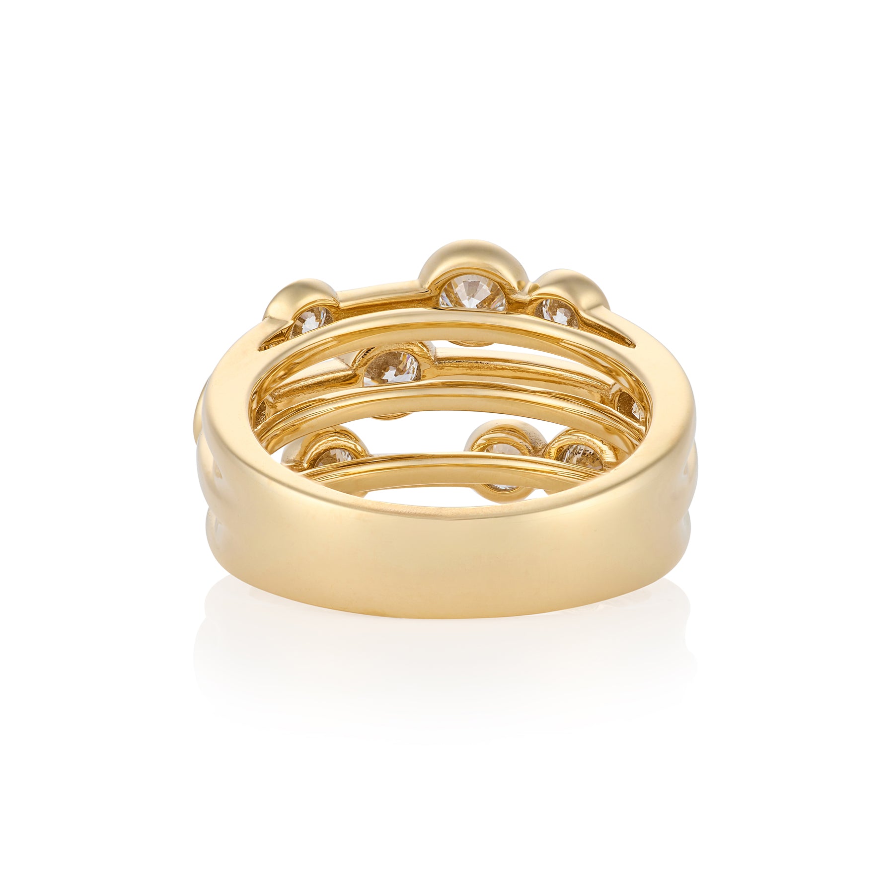 18ct Gold Brilliant Cut Diamond Bubble RIng - Wildsmith Jewellery