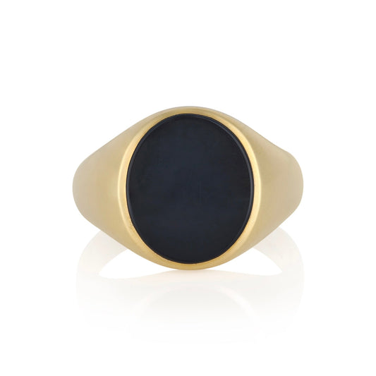 17 x 13mm Onyx Oxford Oval Signet Ring - Wildsmith Jewellery