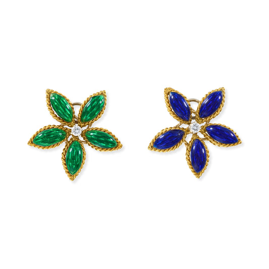 Diamond & Enamel Earrings