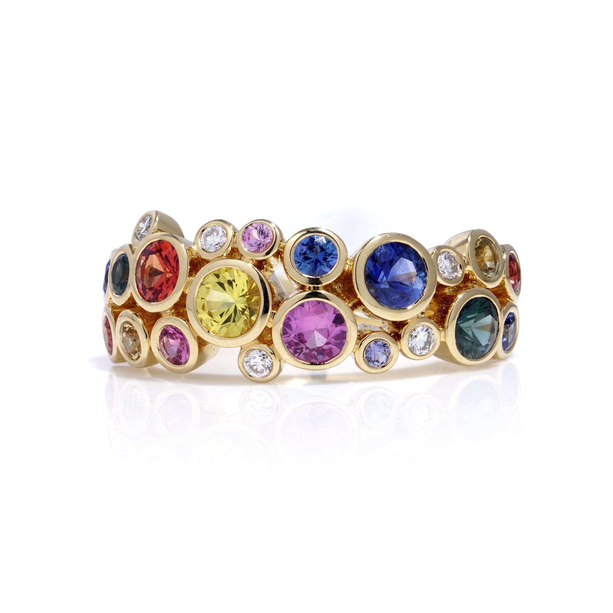 Multicoloured Sapphire Bubble Ring - Wildsmith Jewellery