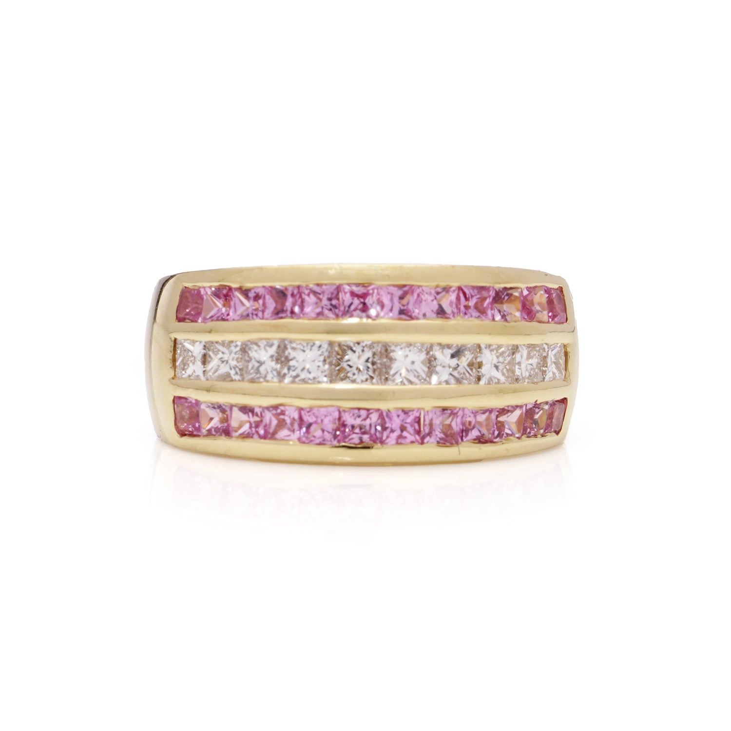 Pink Sapphire & Diamond Ring