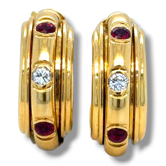 Vintage Piaget Ruby & Diamond "Possession" Earrings