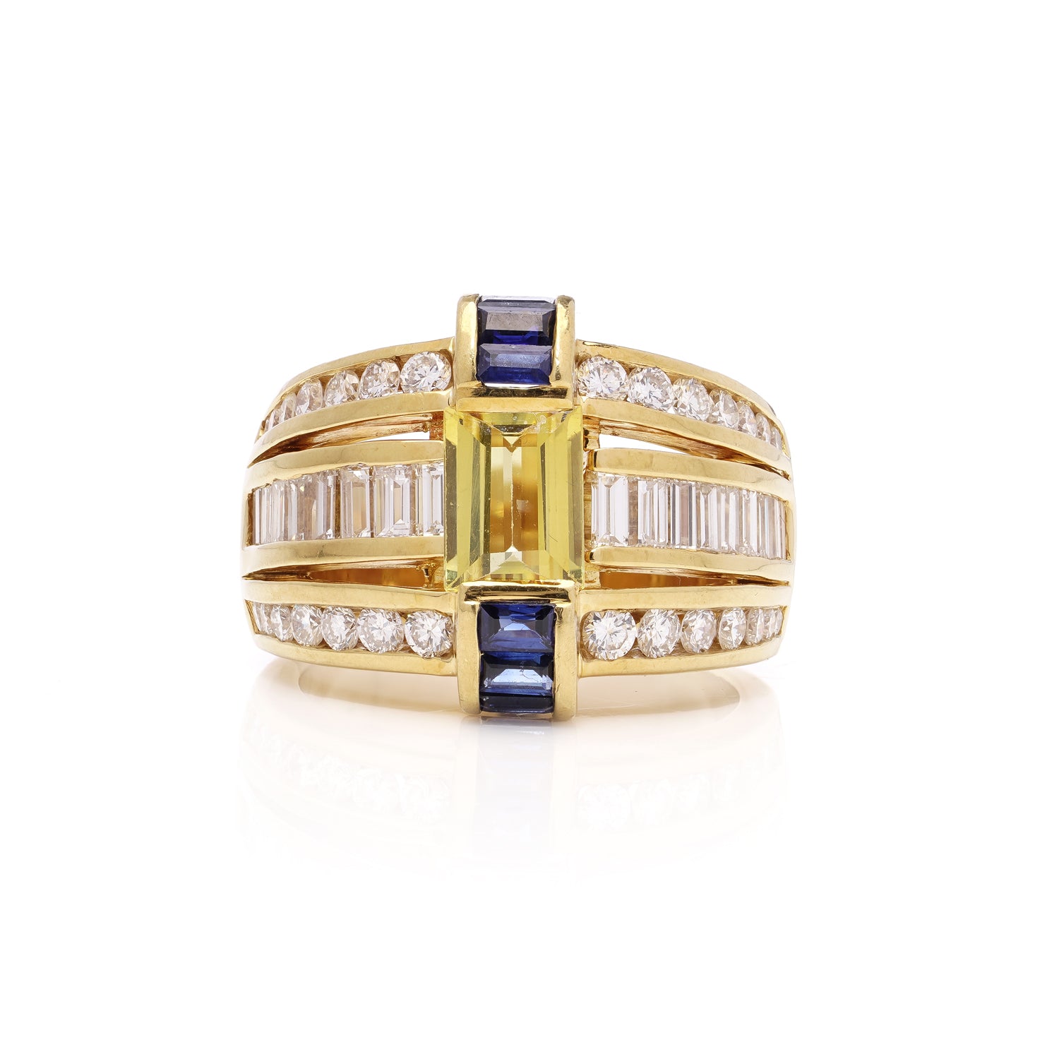 Blue & Yellow Sapphire Ring by Krypell