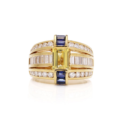 Blue & Yellow Sapphire Ring by Krypell - Wildsmith Jewellery