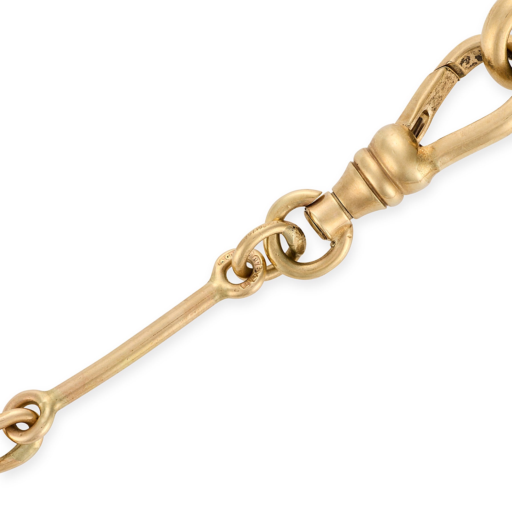 Antique Fetter Link Watch Chain with Detachable Pistol Charm