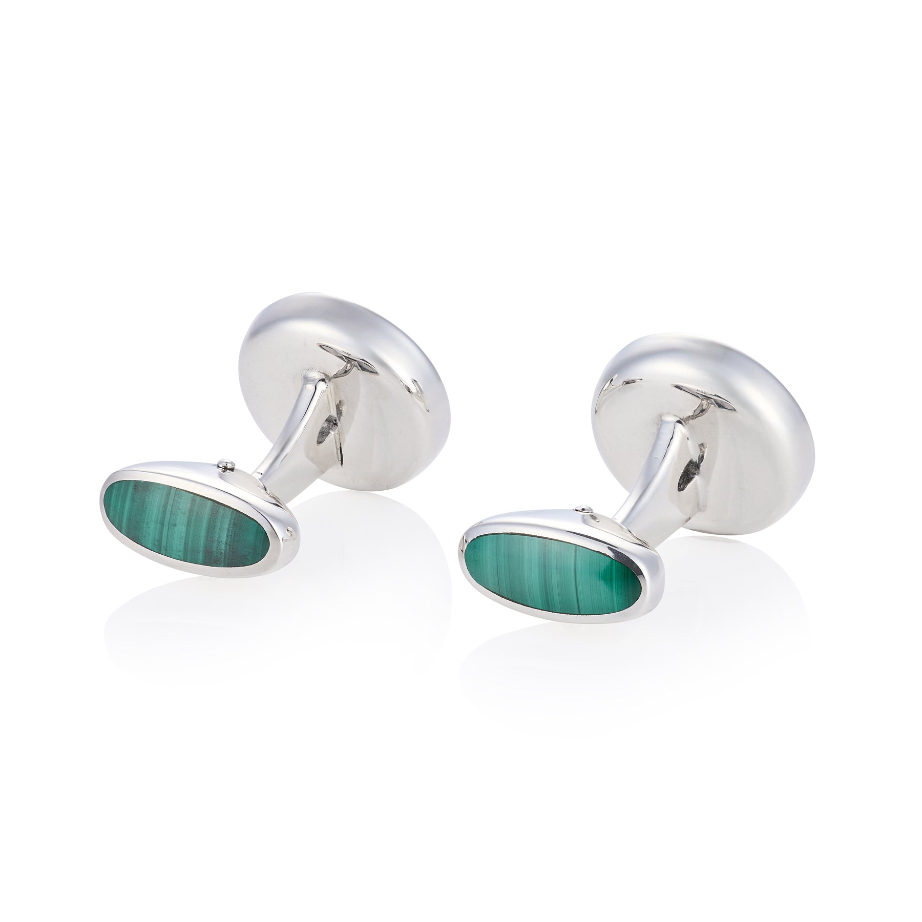 Malachite & Sterling Silver Dress Set