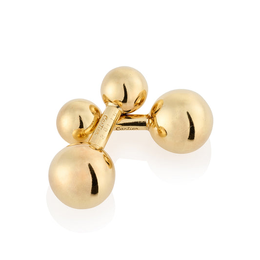 18ct Gold Dumbbell Cufflinks by Cartier