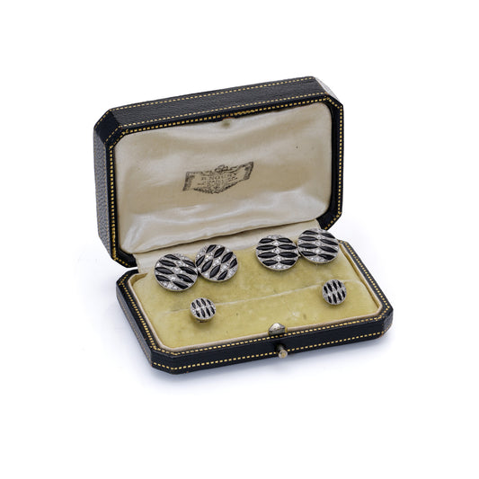 1920's French Art Deco Cufflinks and Dress Studs - Wildsmith Jewellery