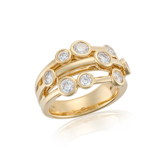 18ct Gold Brilliant Cut Diamond Bubble RIng - Wildsmith Jewellery