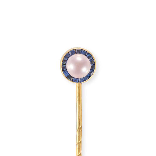 Pearl & Sapphire Stickpin