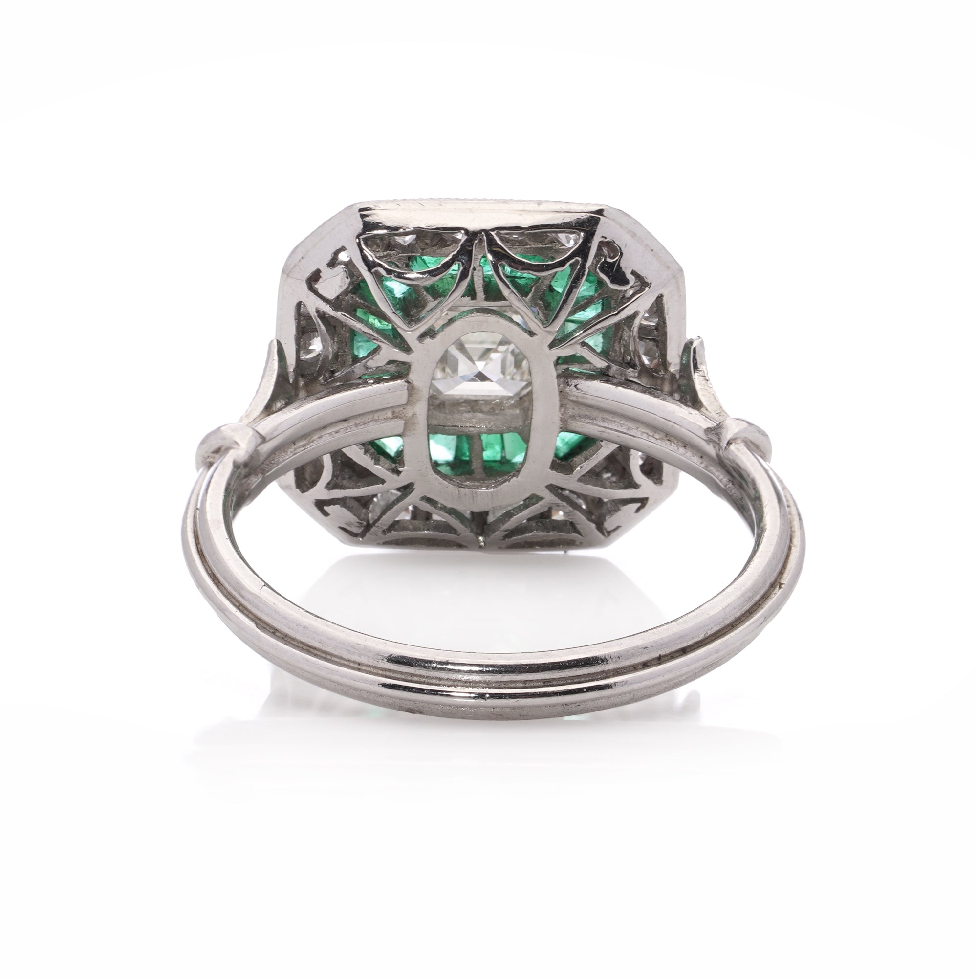 Art Deco Style Diamond and Emerald Ring