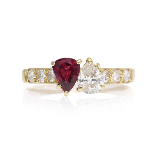 Ruby and Diamond 'Toi et Moi' Ring - Wildsmith Jewellery