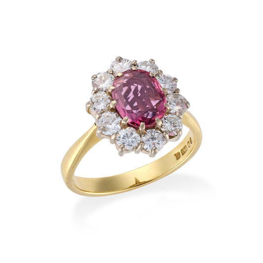 Pink Sapphire and Diamond Engagement Ring - Wildsmith Jewellery