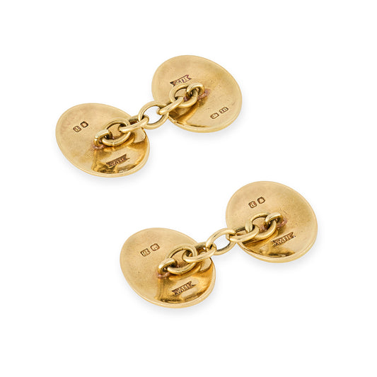 Antique 18ct Gold Dimpled Cufflinks by William James Holmes, Hallmarked 1858 - Wildsmith Jewellery