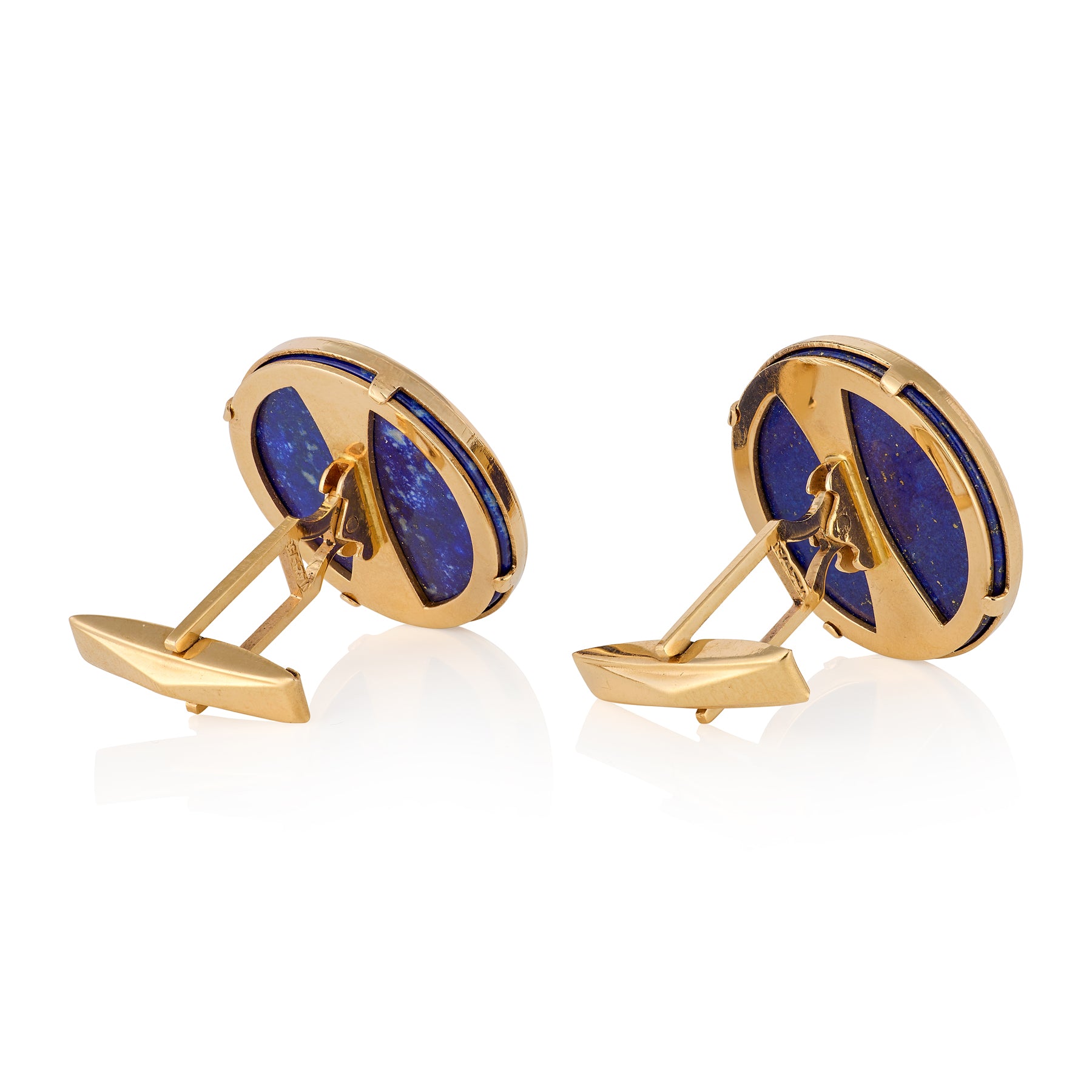 Large Lapis Lazuli & Rose Gold Cufflinks