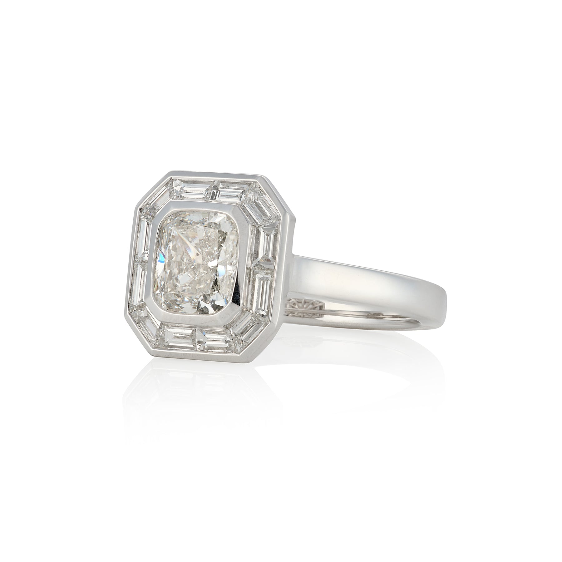 Art Deco Style Platinum Diamond Ring