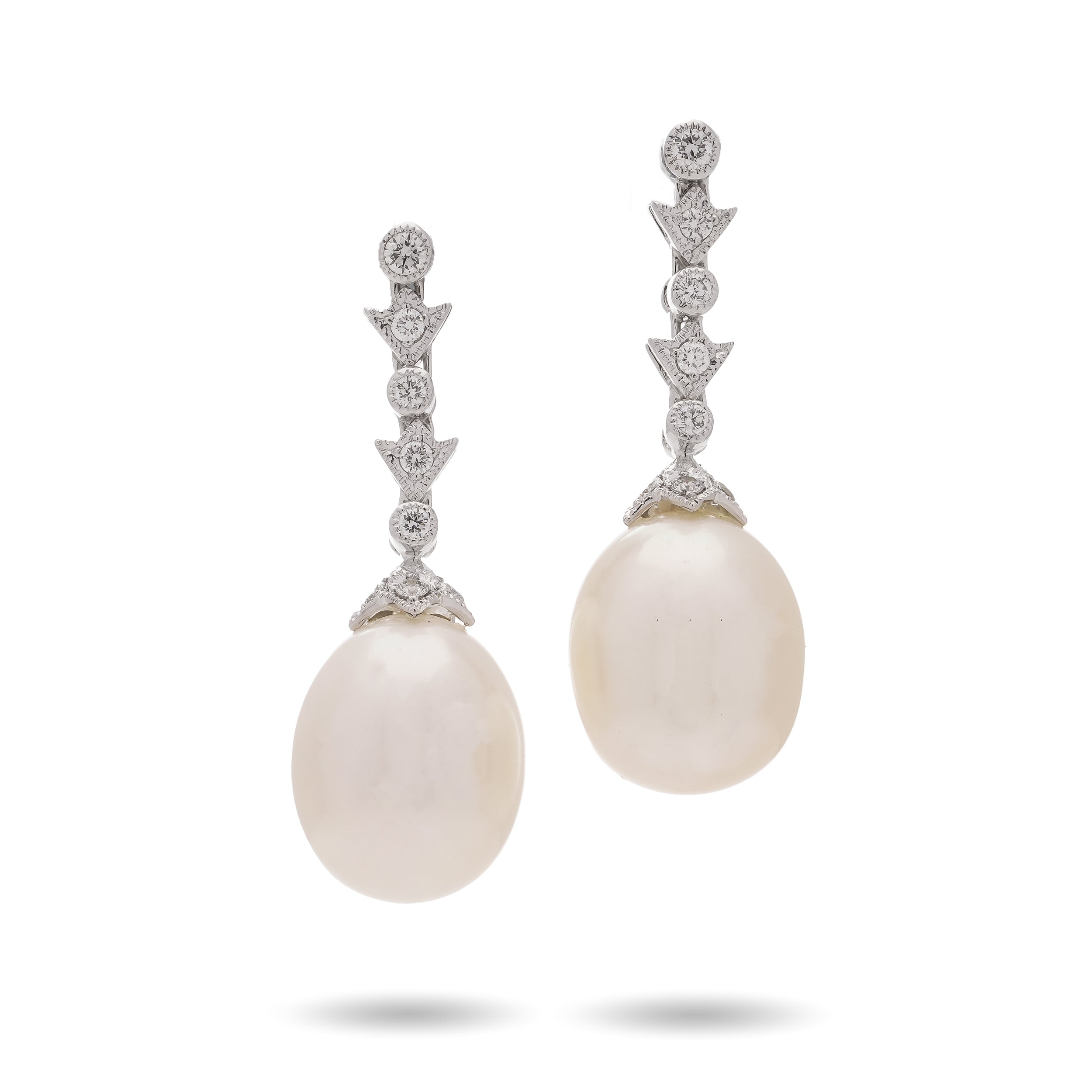 Pearl and Diamond Earrings - Wildsmith Jewellery