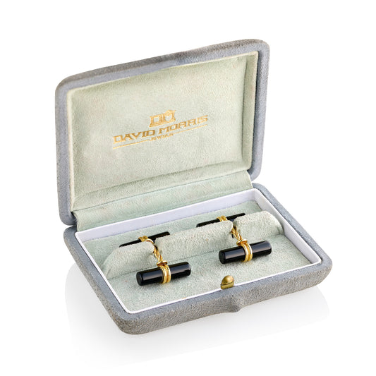 Gold & Onyx Cufflinks - Wildsmith Jewellery