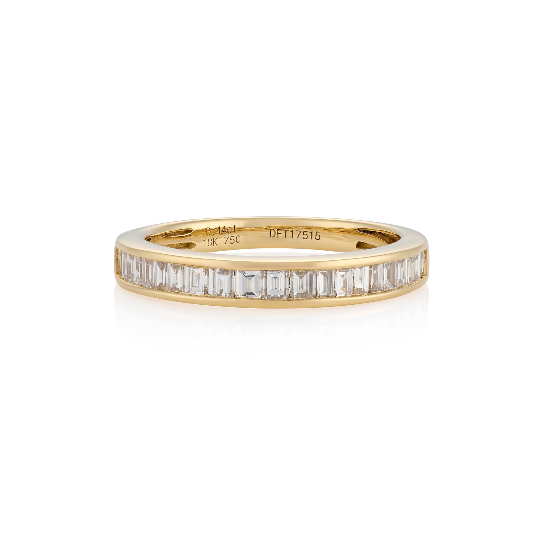 18ct Gold Baguette Cut Diamond 1/2 Eternity Ring - Wildsmith Jewellery