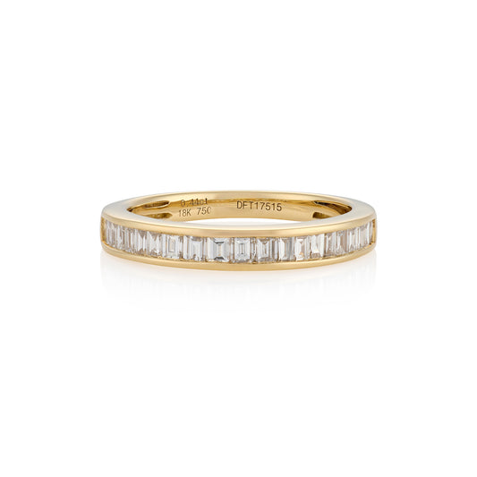 18ct Gold Baguette Cut Diamond 1/2 Eternity Ring - Wildsmith Jewellery