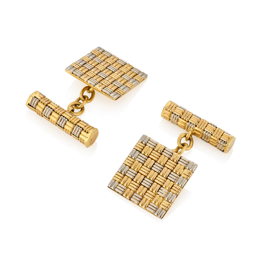 1960's 18ct Yellow & White Gold Cufflinks by Roy King - Wildsmith Jewellery