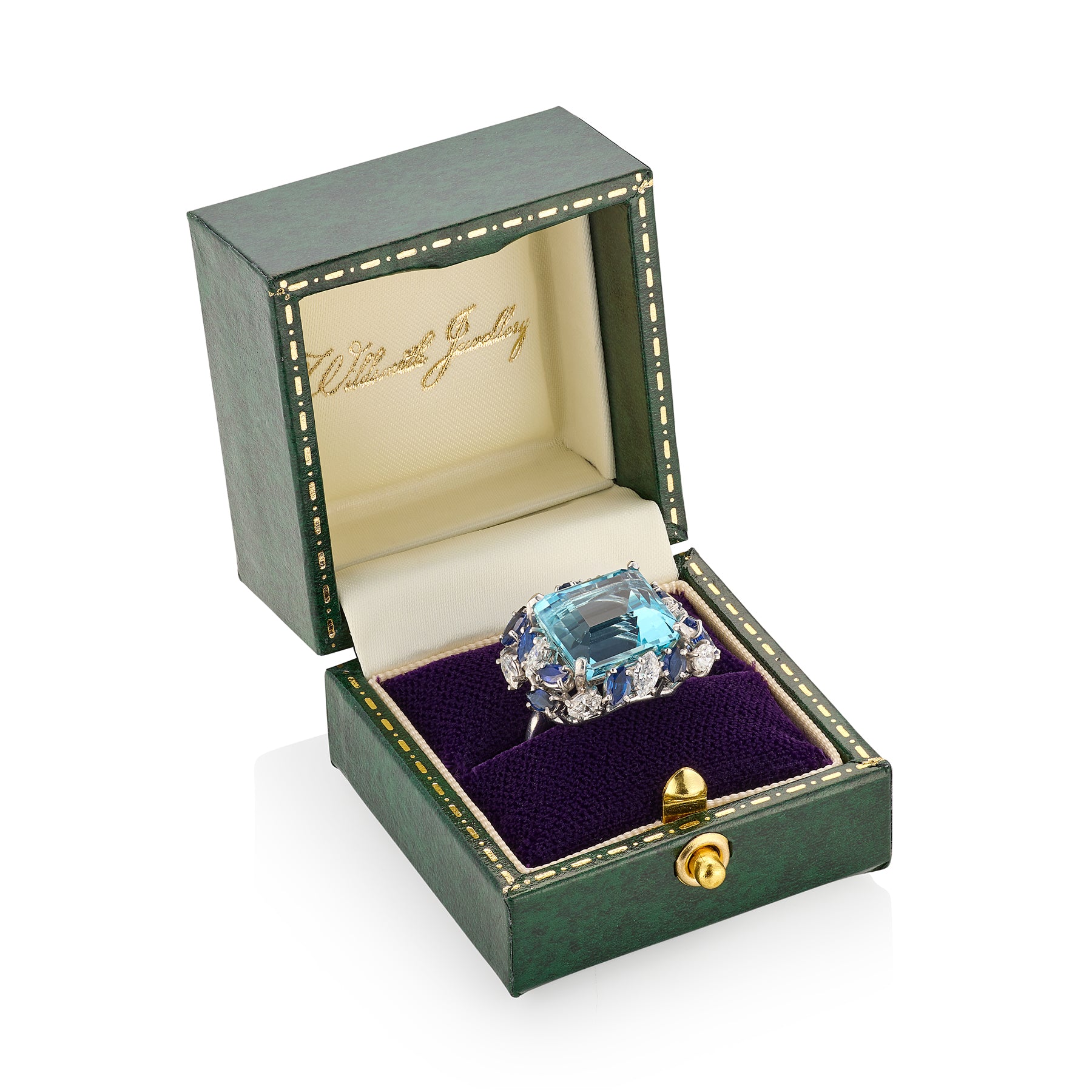 Vintage Aquamarine, Sapphire & Diamond Cocktail Ring