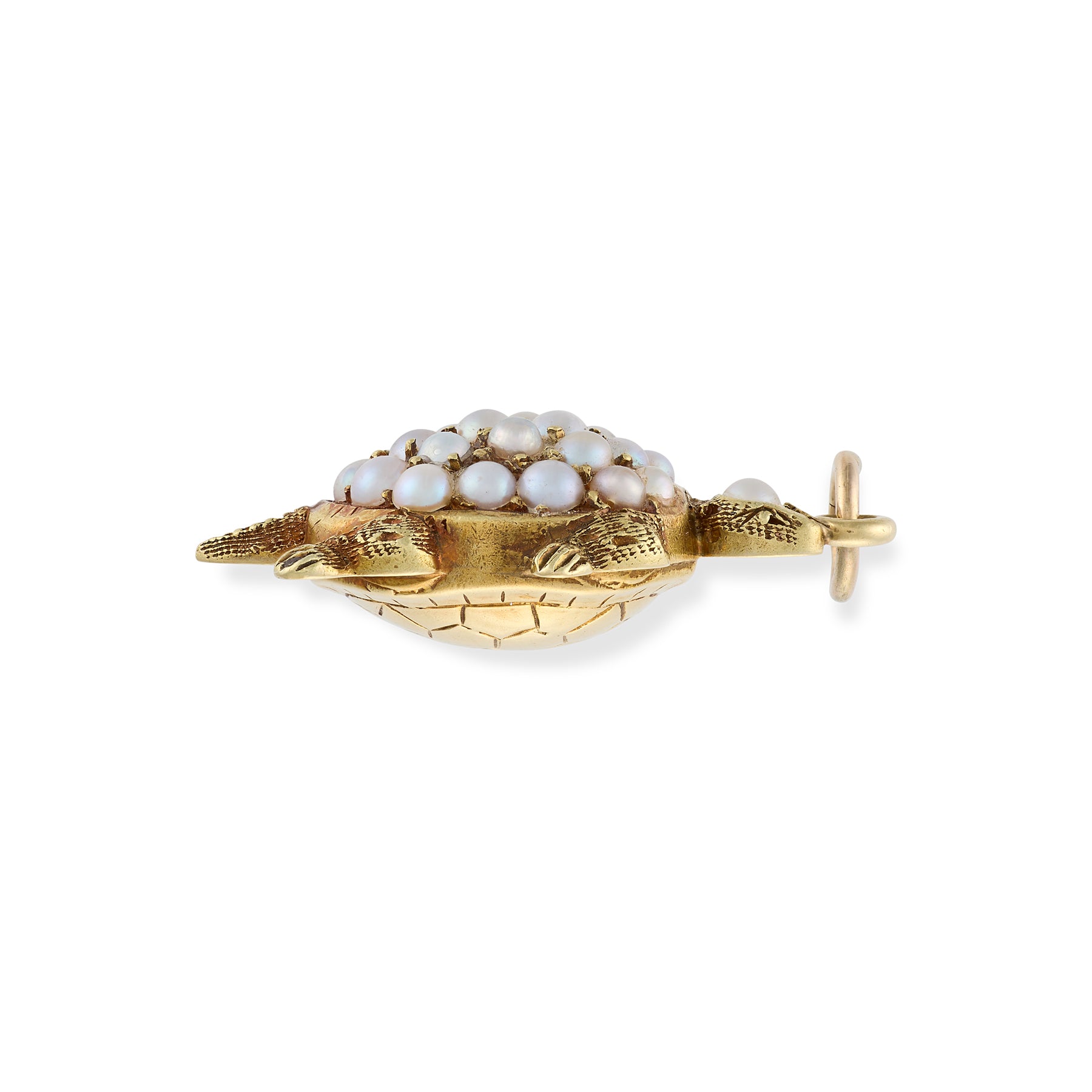 Antique Pearl Turtle Charm