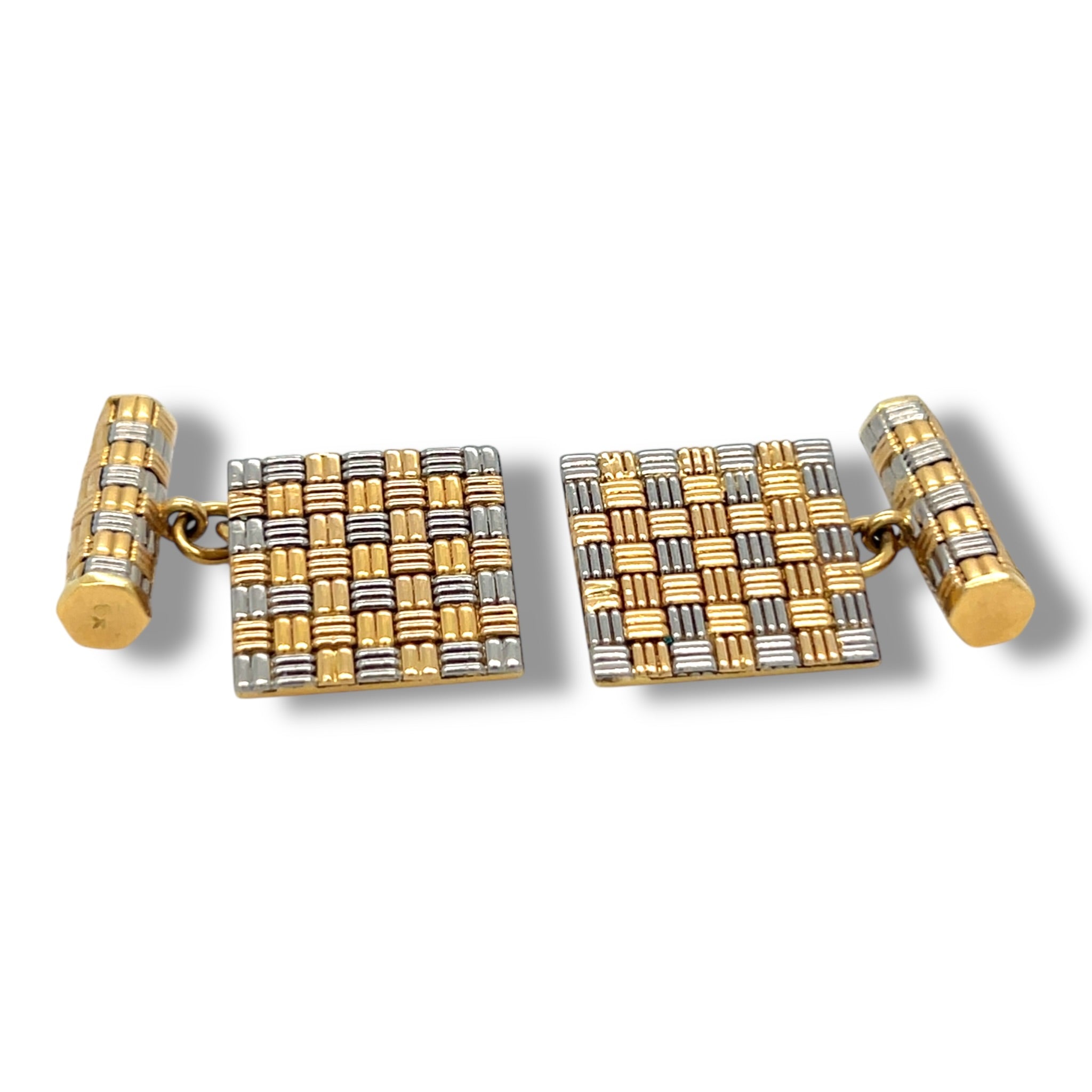 1960's 18ct Yellow & White Gold Cufflinks by Roy King