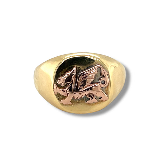 18ct Gold Dragon Signet Ring