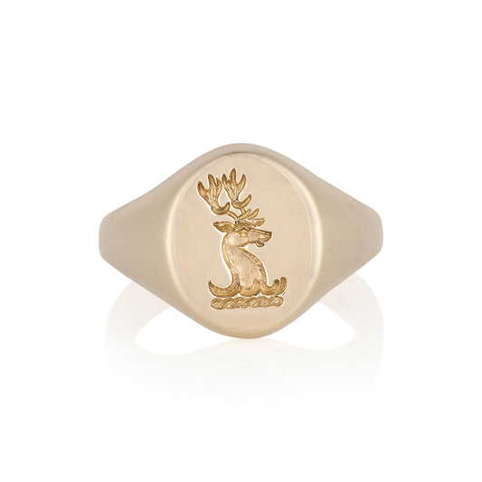 10.5 x 8.5mm Ladies Oxford Oval Signet Ring - Wildsmith Jewellery