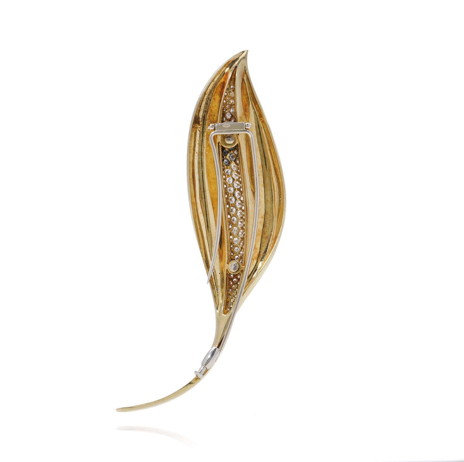 18ct Gold & Diamond Lily Brooch