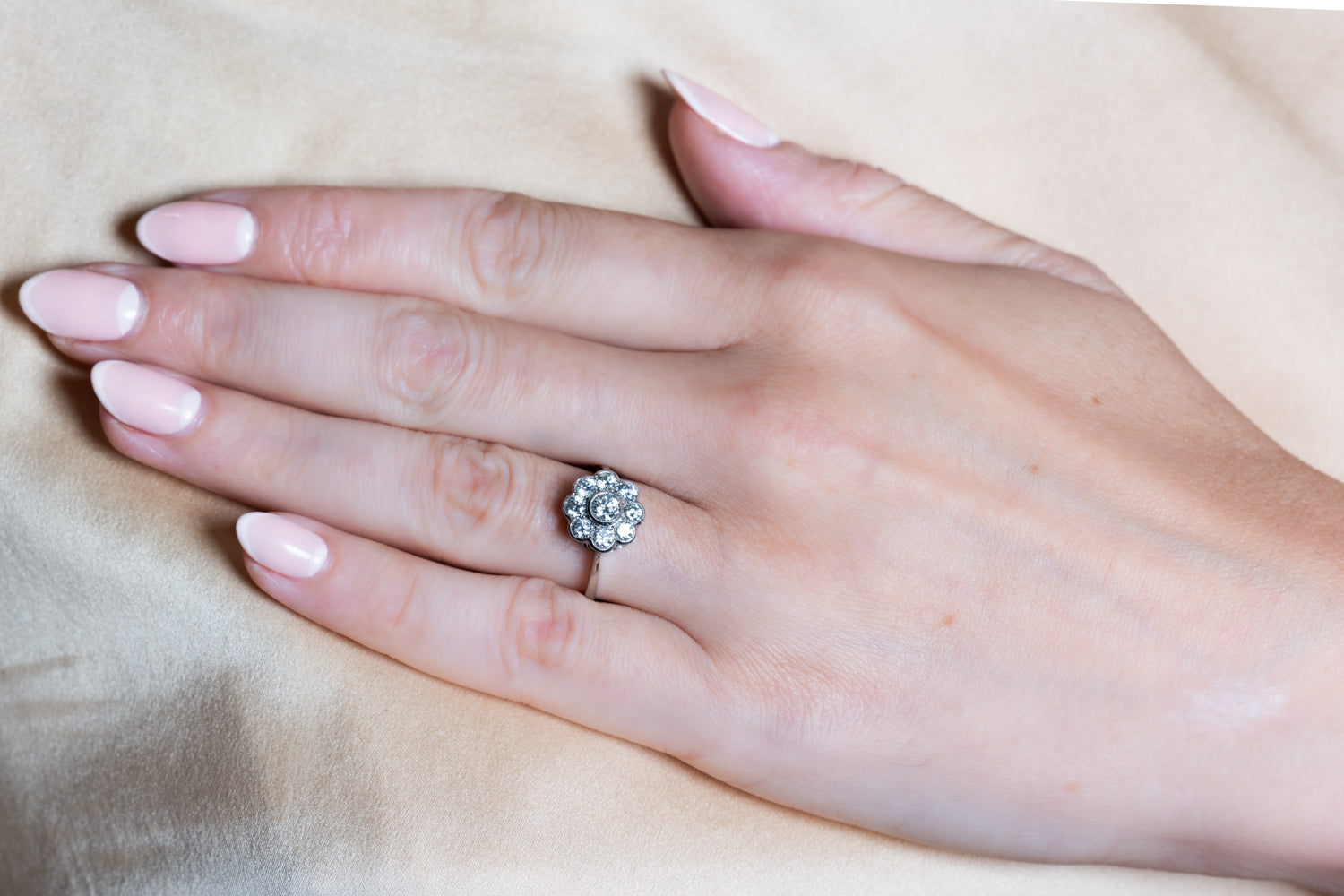 Diamond Daisy Cluster Ring