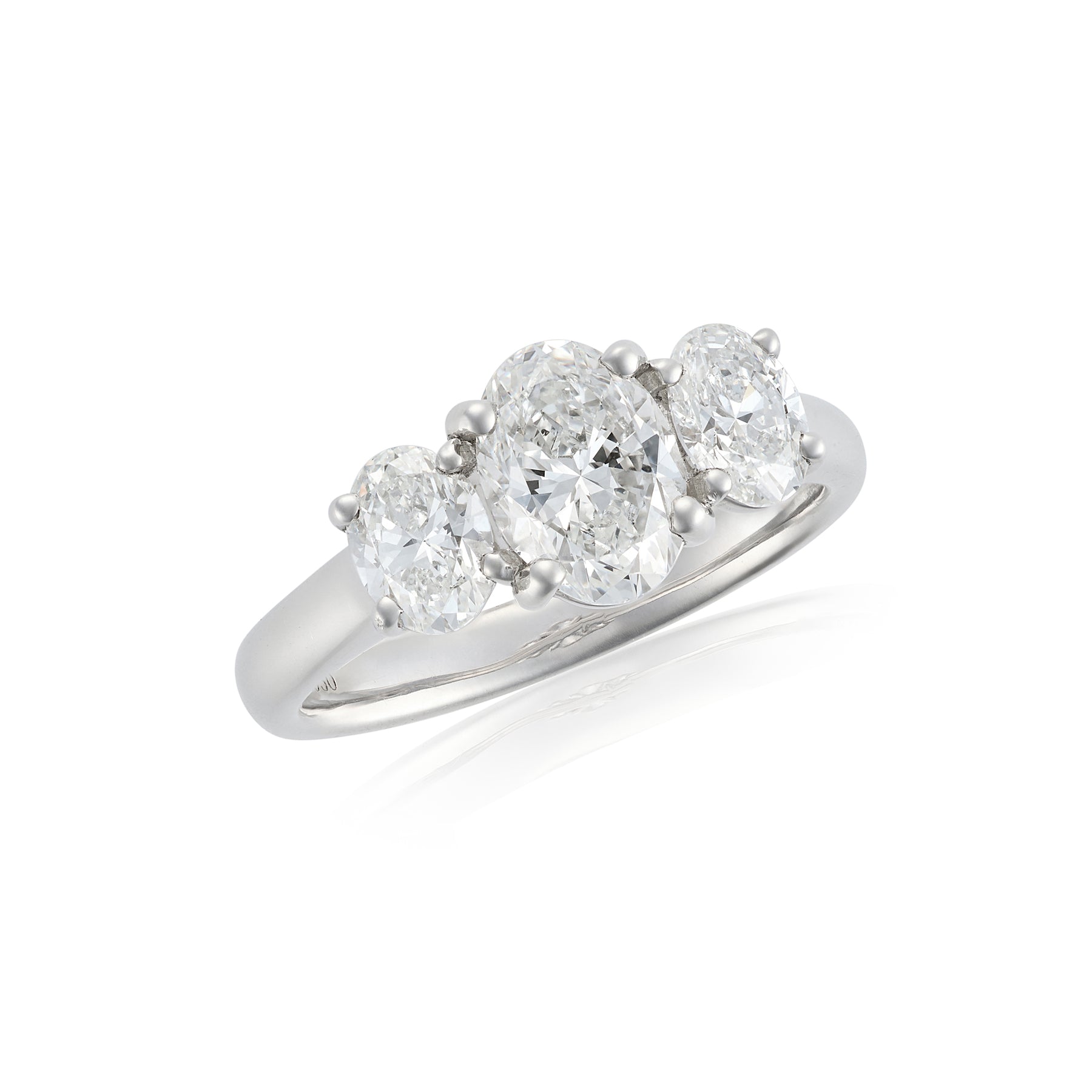2ct GIA Certified Oval Diamond Three Stone Ring - Wildsmith Jewellery