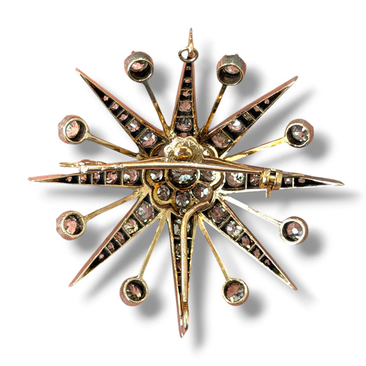Victorian Diamond Star Brooch / Pendant - Wildsmith Jewellery