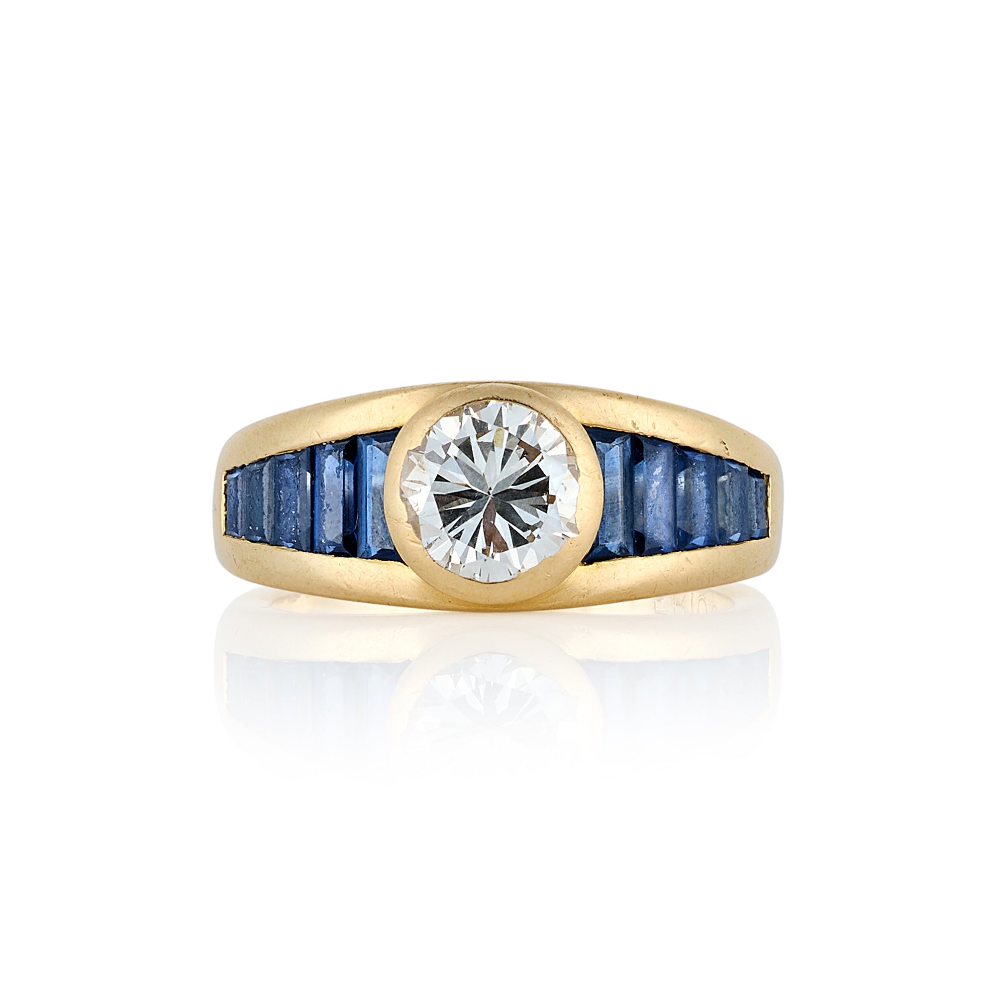 Vintage Sapphire Diamond Ring by Mellerio - Main Image