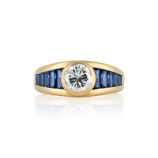 Vintage Sapphire & Diamond Ring by Mellerio - Wildsmith Jewellery