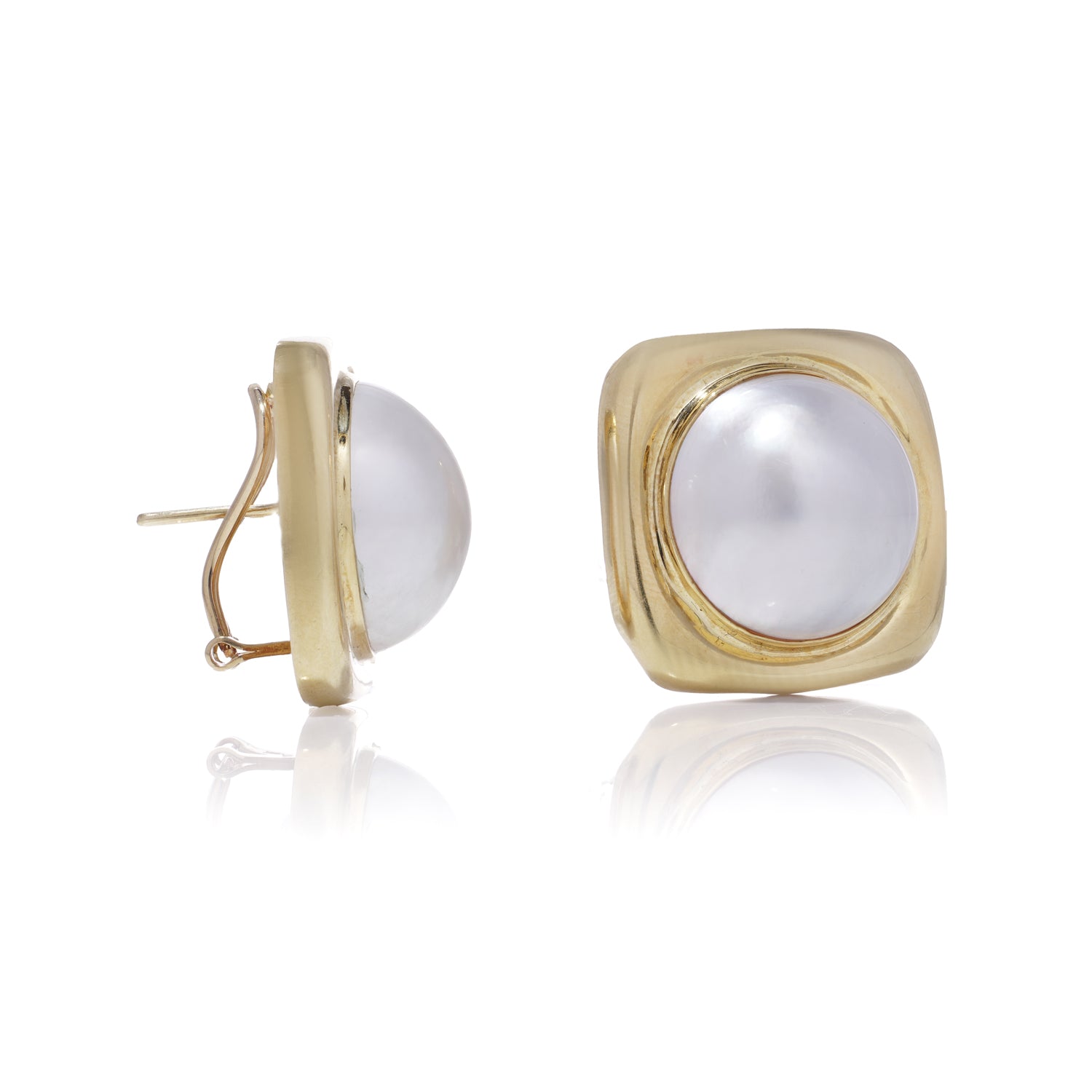 Mabé Pearl and Gold Earrings