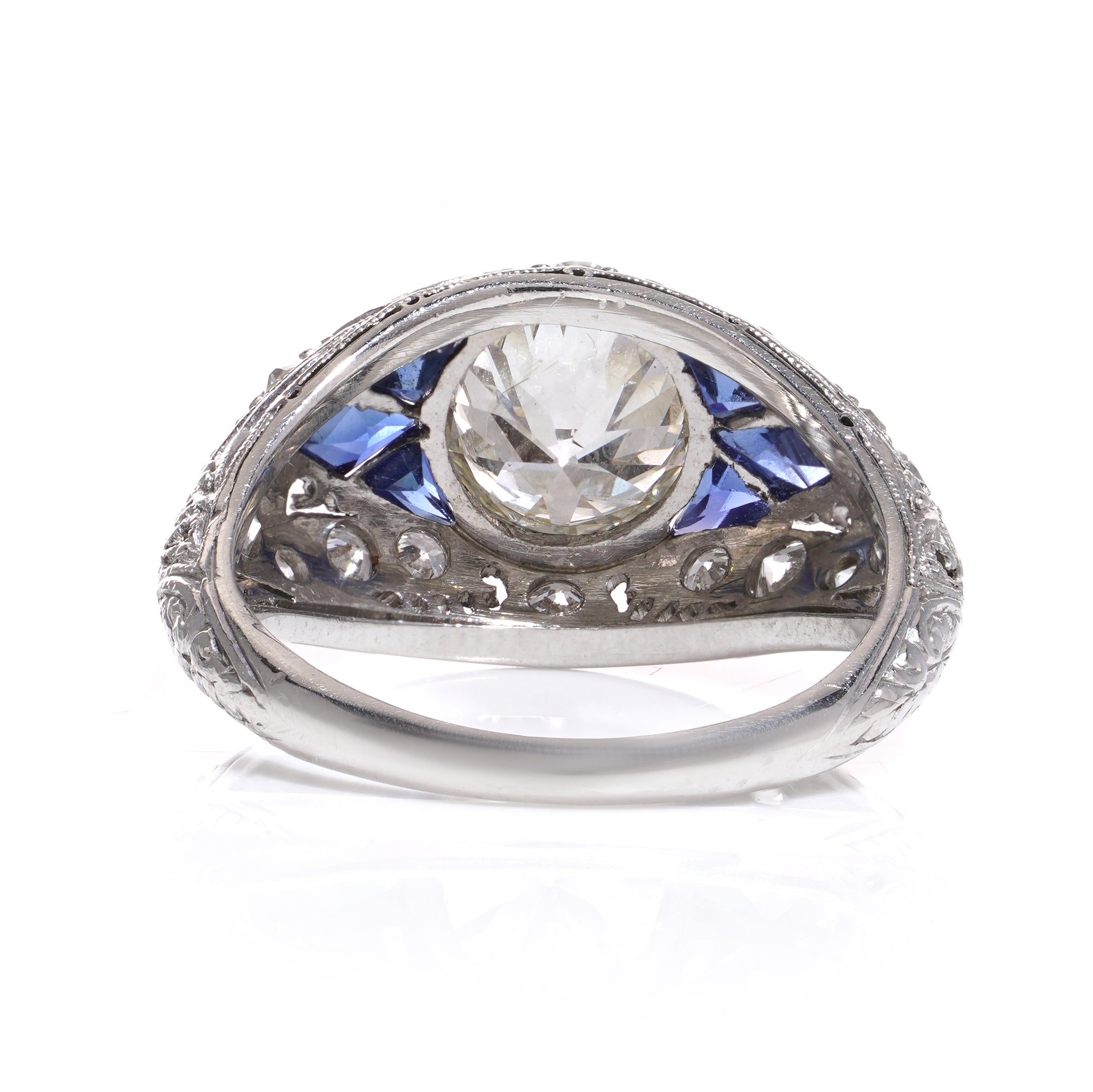 Edwardian Sapphire & Diamond Ring - Wildsmith Jewellery