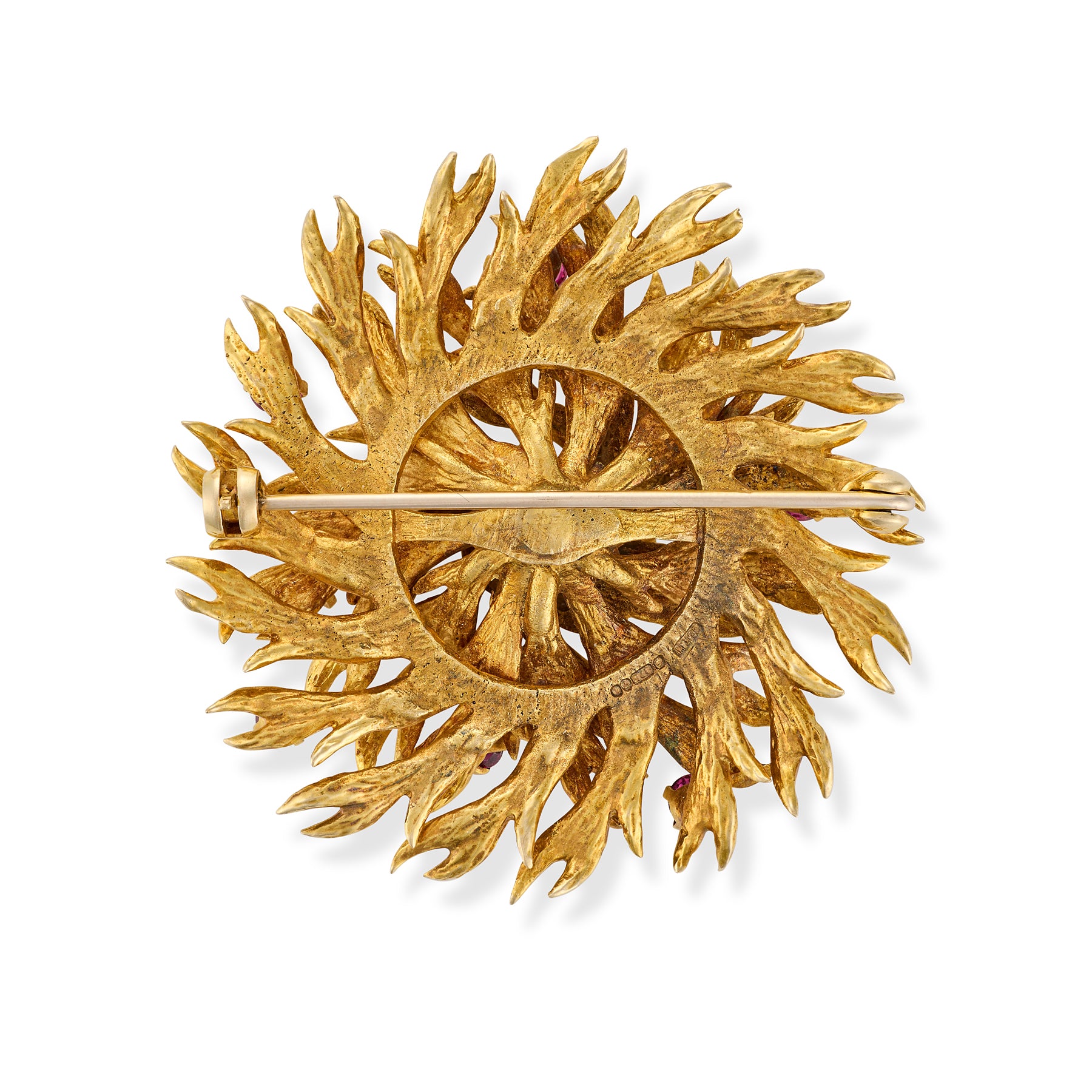1970’s Ruby & Gold Floral Brooch