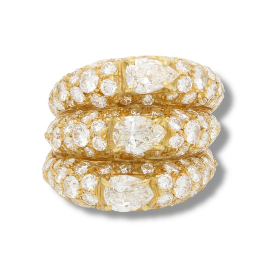 Vintage Pear Cut Diamond Cocktail Ring