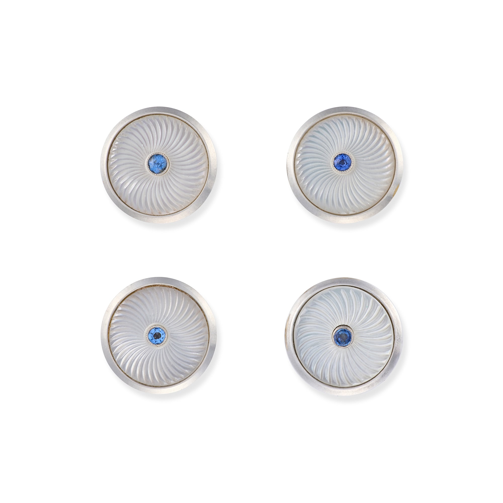 Antique Sapphire & Mother of Pearl Buttons