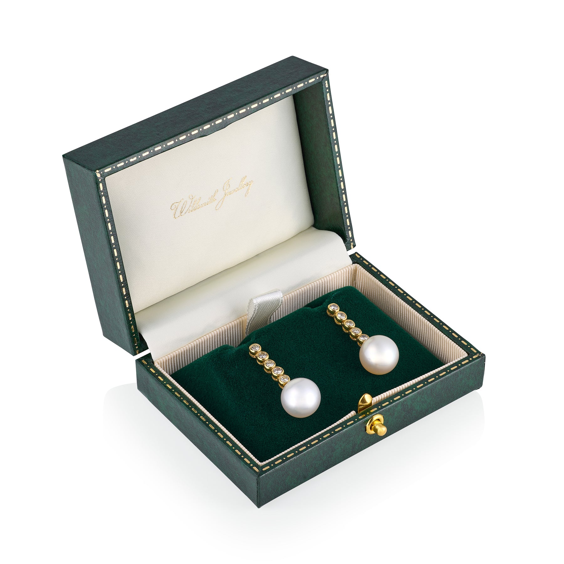 South Sea Pearl & Diamond Drop Earrings