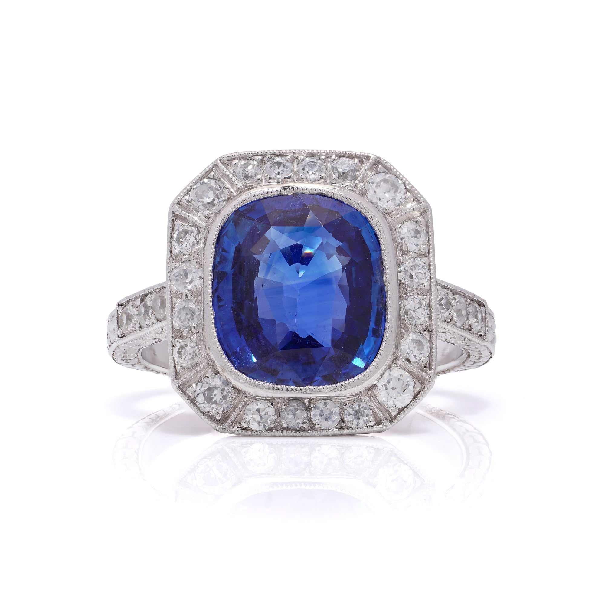Royal Blue Sapphire & Diamond Ring - Wildsmith Jewellery